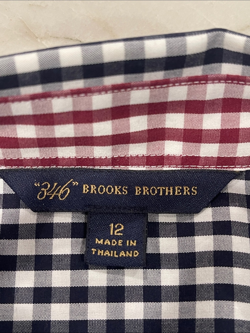 Brooks Brothers Preppy Luxury Gingham Cotton Shirt With Tortoise Buttons Size 12 - Picture 8 of 8